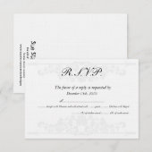 Elegant White/Silver Wedding RSVP-Kaarten Kaart (Voorkant / Achterkant)