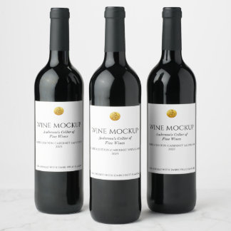 Elegant White Simple Custom Wine Labels Wijn Etiket