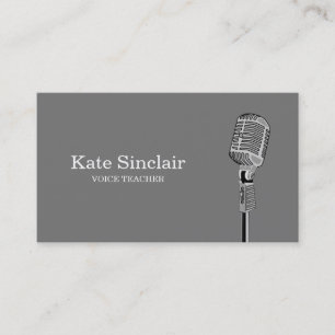 Elegant White Singer Music Voice Teacher Musical Visitekaartje