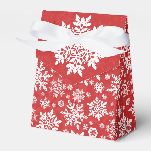 Elegant White Snowflake (Cranberry) Bedankdoosjes (Voorkant Zijde)