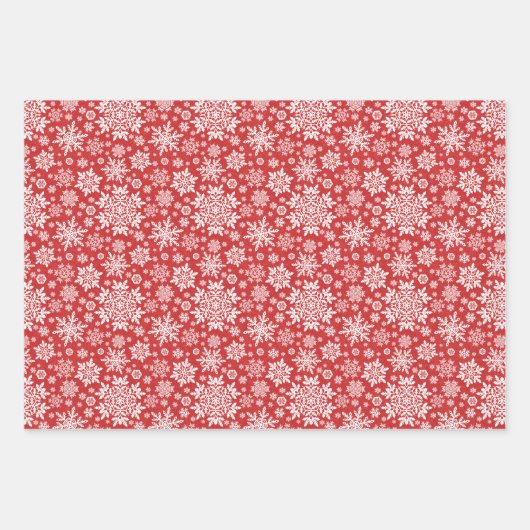 Elegant White Snowflake (Cranberry) Inpakpapier Vel (Voorkant 3)