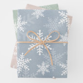Elegant White Snowflake Pattern Winter Celebration Inpakpapier Vel (In situ)