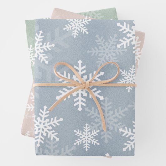 Elegant White Snowflake Pattern Winter Celebration Inpakpapier Vel (In situ)