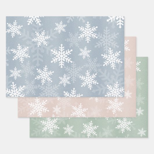 Elegant White Snowflake Pattern Winter Celebration Inpakpapier Vel (Set)