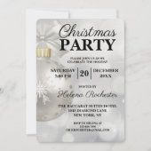 Elegant White Sparkle-kerstparty Kaart (Voorkant)