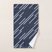 Elegant White Stripes Pattern Blue Bad Handdoek (Handdoek)