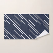 Elegant White Stripes Pattern Blue Bad Handdoek (Handdoek)