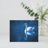 Elegant White Swan Briefkaart (Staand voorkant)