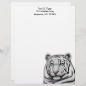 Elegant White Tiger Letterhead Briefhoofd Sjabloon (Voorkant / Achterkant)
