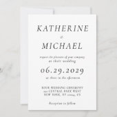 Elegant White Timeless Wedding Invitations (Devant)