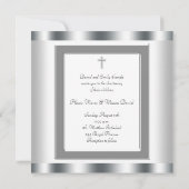 Elégant White Twins Photo Christening Invitations (Dos)