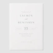 Elegant White Typographic Vellum Uitnodigingen (Voorkant)