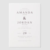 Elegant White Typographic Vellum Uitnodigingen (Voorkant)