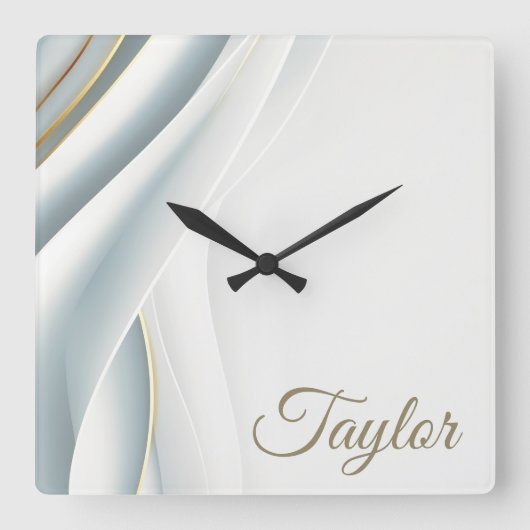 Elegant White Veil Personalized Vierkante Klok (Voorkant)