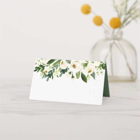 Elegant White Waterverf Floral Blank Wedding (Voorkant)