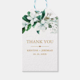 Elegant White Waterverf Floral Greenery Wedding Cadeaulabel