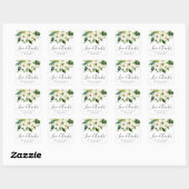 Elegant White Waterverf Floral Greenery Wedding Vierkante Sticker (Vel)