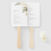 Elegant White Waterverf Floral Wedding Programme H Handwaaier (Voorkant en achterkant)