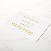 Elegant White Wedding Real Gold Foil Invitations Folie Feestdagenkaart (Gedraaid)