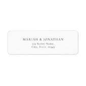Elegant White Wedding Return Address Label (Voorkant)