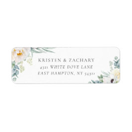Elegant White Wedding Return Address Label
