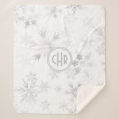 Elegant White Winter Snowflakes Sherpa Deken (Voorkant)