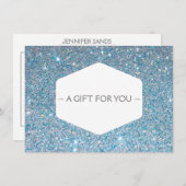 ELEGANT WHITEMBLEM BLUE GLITTER Cadeaubon (Voorkant / Achterkant)