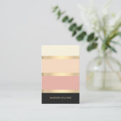 Elegant Wide Striped Blush Visitekaartje (Staand voorkant)