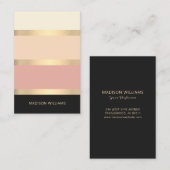 Elegant Wide Striped Blush Visitekaartje (Voorkant / Achterkant)