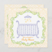 Elegant Wieg Baby shower Kaart (Voorkant / Achterkant)