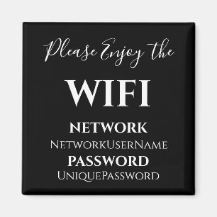 Elegant WiFi-netwerk en wachtwoord Magneet