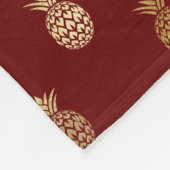 Elegant wijn en goudanassen fleece deken (Hoek)