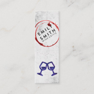 Elegant wijnglas rustiek toost wijnvlek mini visitekaartje