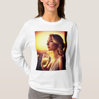 Elegant wijnglas silhouet Collectie T-shirt