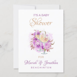 ** Elegant wijnkaas BABY SHOWER Kaart