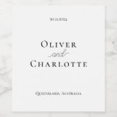 Elegant wijnlabel - Bruiloft Wijn Etiket (Enkel label)