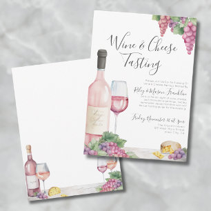 Elegant wijnproeverijfeest kaart