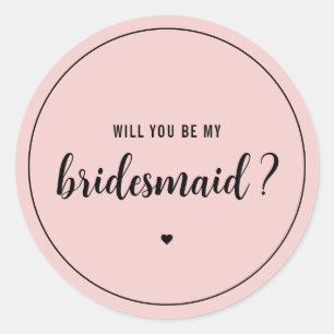 Elegant Wil je mijn bruidsmeisje zijn Ronde Sticker