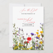 Elegant Wild Flower Blooming Garden Wedding Save The Date (Voorkant)