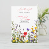 Elegant Wild Flower Blooming Garden Wedding Save The Date (Staand voorkant)