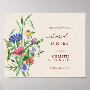 Elegant Wild Flowers Rehearsal Diner Welkom Poster