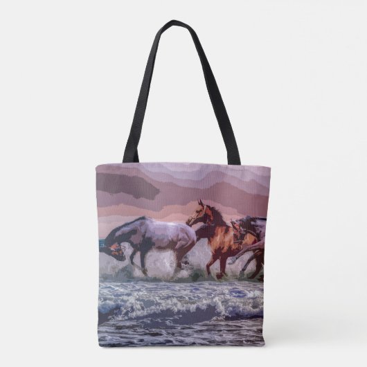 Elegant Wild Horses Artwork | Canvas tas (Achterkant)