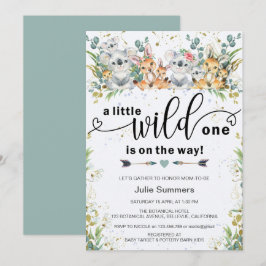 Elegant Wild One Struik Safari Baby shower Kaart