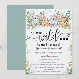 Elegant Wild One Struik Safari Baby shower Kaart