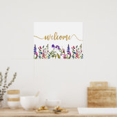 Elegant wildbloem welkomstbord poster (Keuken)