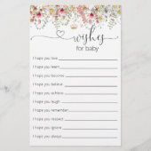 Elegant Wildbloemen Baby shower wenst Baby (Voorkant)