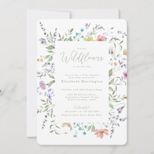 Elegant Wilde Baby shower Uitnodiging (Voorkant)