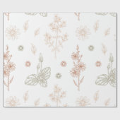 Elegant Wilde Bloemen Baby shower Cadeaupapier (Vlak)