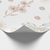 Elegant Wilde Bloemen Baby shower Cadeaupapier (Hoek)