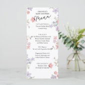 Elegant Wilde Bloemen Baby shower Menu (Staand voorkant)